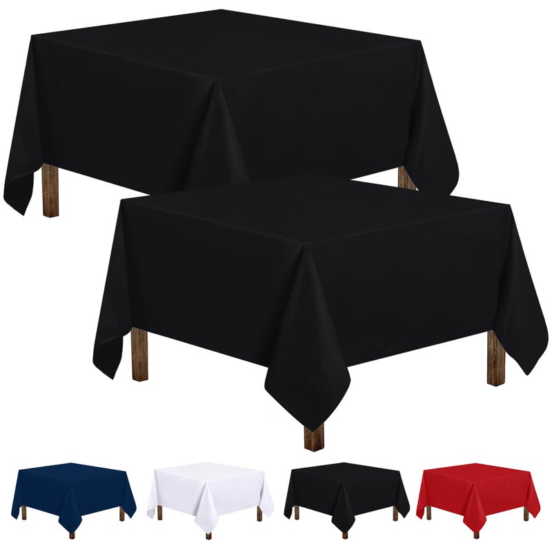 Utopia Kitchen Square Table Cloth 2 Pack(54x54 Inches, Black), Tablecloth Machine Washable, Polyester Table Cover for Dining, Buffet Parties, Picnics, Events, Weddings and Restaurants - Image 1